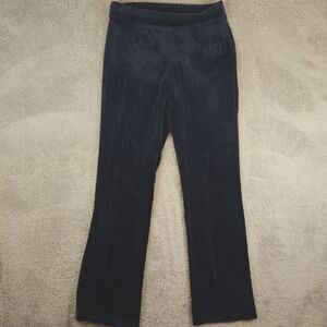Juicy Couture Y2K Inspired Velour Track Pants Embroidered Navy Size Med Retro